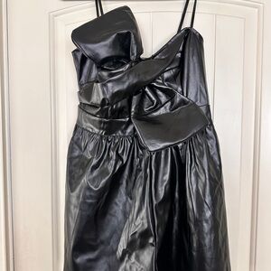 Elegant Black Satin Mini Dress